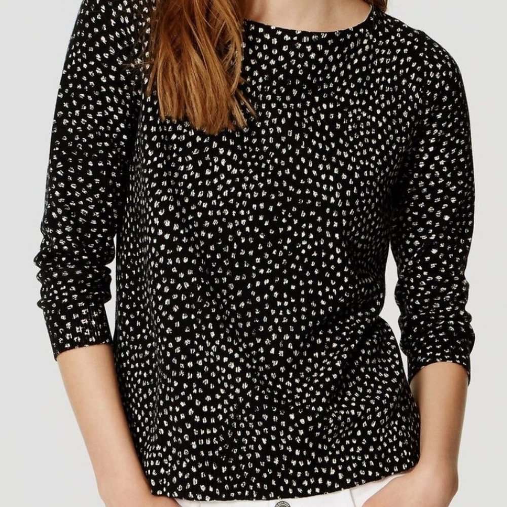 Ann Taylor LOFT Flecked Button Back Sweater